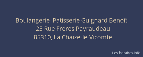 Boulangerie  Patisserie Guignard Benoît