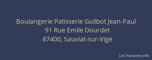 Boulangerie Patisserie Guilbot Jean-Paul