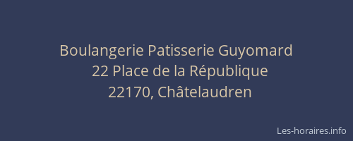 Boulangerie Patisserie Guyomard