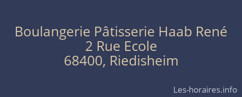 Boulangerie Pâtisserie Haab René