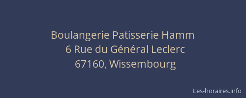 Boulangerie Patisserie Hamm