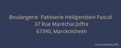 Boulangerie  Patisserie Heiligenstein Pascal