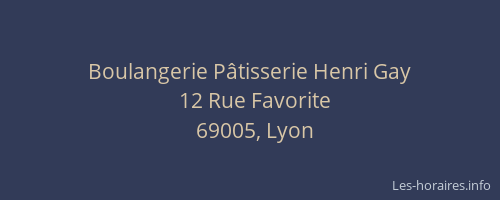 Boulangerie Pâtisserie Henri Gay