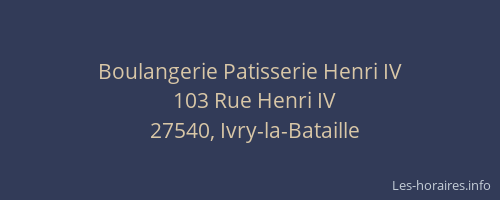 Boulangerie Patisserie Henri IV