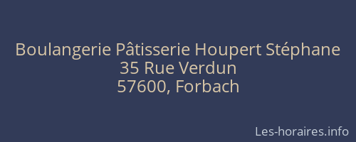 Boulangerie Pâtisserie Houpert Stéphane