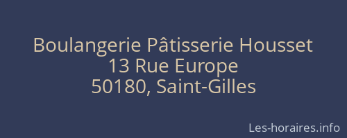 Boulangerie Pâtisserie Housset