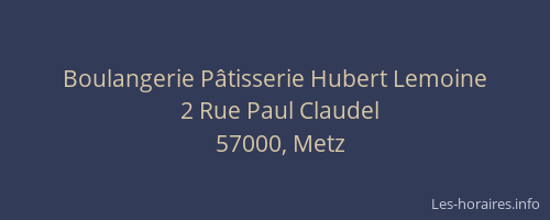 Boulangerie Pâtisserie Hubert Lemoine