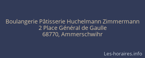 Boulangerie Pâtisserie Huchelmann Zimmermann