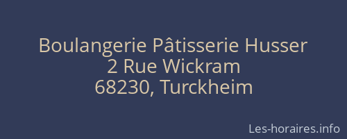 Boulangerie Pâtisserie Husser