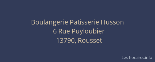 Boulangerie Patisserie Husson