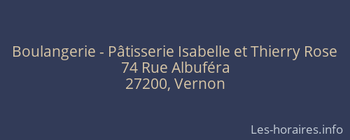 Boulangerie - Pâtisserie Isabelle et Thierry Rose