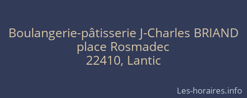 Boulangerie-pâtisserie J-Charles BRIAND