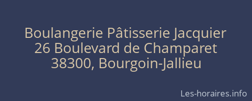 Boulangerie Pâtisserie Jacquier