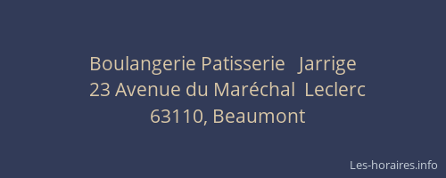 Boulangerie Patisserie   Jarrige