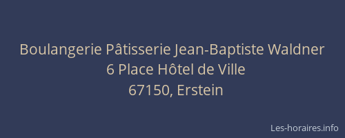 Boulangerie Pâtisserie Jean-Baptiste Waldner