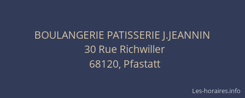 BOULANGERIE PATISSERIE J.JEANNIN