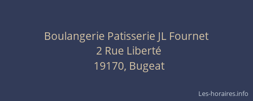 Boulangerie Patisserie JL Fournet
