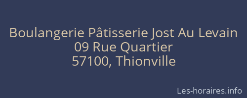 Boulangerie Pâtisserie Jost Au Levain