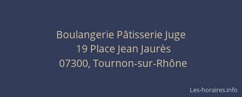 Boulangerie Pâtisserie Juge