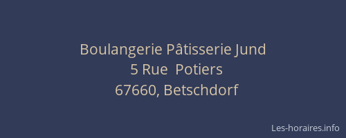 Boulangerie Pâtisserie Jund