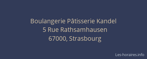 Boulangerie Pâtisserie Kandel