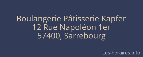 Boulangerie Pâtisserie Kapfer