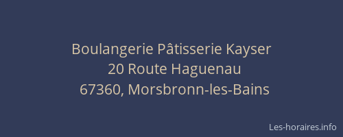 Boulangerie Pâtisserie Kayser