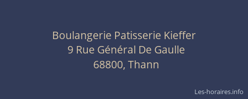 Boulangerie Patisserie Kieffer