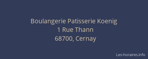 Boulangerie Patisserie Koenig