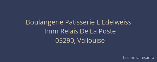 Boulangerie Patisserie L Edelweiss