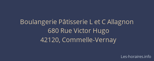 Boulangerie Pâtisserie L et C Allagnon