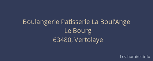 Boulangerie Patisserie La Boul'Ange