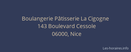 Boulangerie Pâtisserie La Cigogne