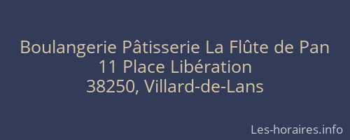 Boulangerie Pâtisserie La Flûte de Pan