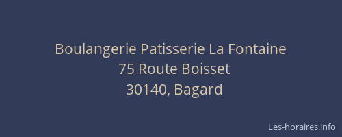 Boulangerie Patisserie La Fontaine