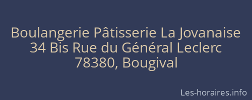 Boulangerie Pâtisserie La Jovanaise