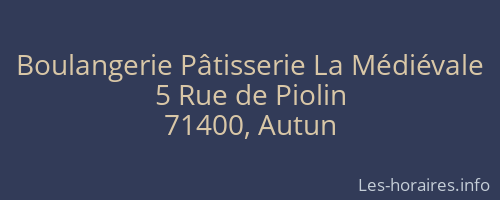 Boulangerie Pâtisserie La Médiévale