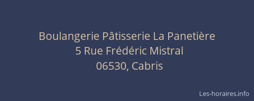 Boulangerie Pâtisserie La Panetière