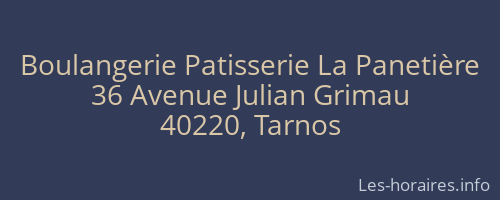 Boulangerie Patisserie La Panetière