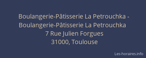 Boulangerie-Pâtisserie La Petrouchka - Boulangerie-Pâtisserie La Petrouchka
