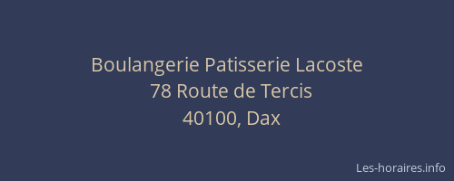 Boulangerie Patisserie Lacoste