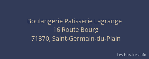 Boulangerie Patisserie Lagrange