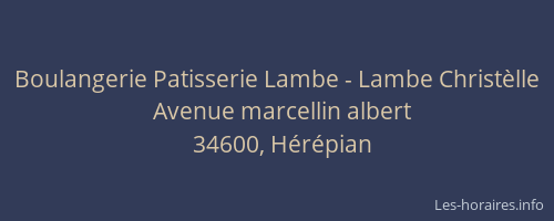 Boulangerie Patisserie Lambe - Lambe Christèlle