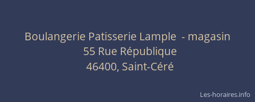Boulangerie Patisserie Lample  - magasin