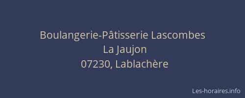 Boulangerie-Pâtisserie Lascombes