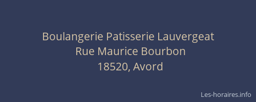 Boulangerie Patisserie Lauvergeat