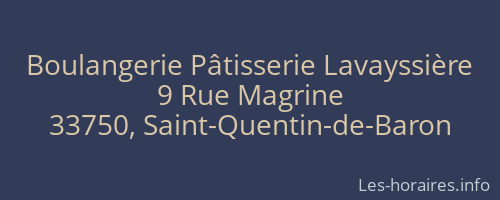 Boulangerie Pâtisserie Lavayssière