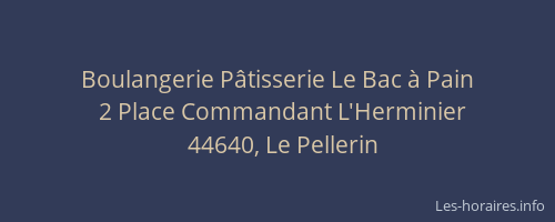 Boulangerie Pâtisserie Le Bac à Pain