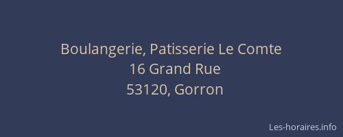 Boulangerie, Patisserie Le Comte