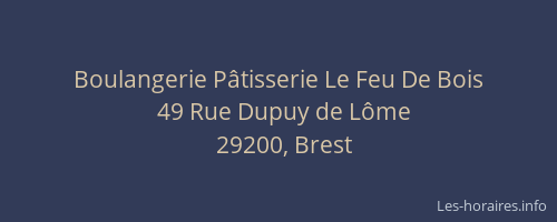Boulangerie Pâtisserie Le Feu De Bois